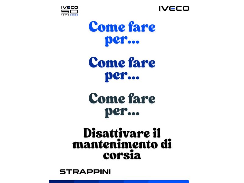 Come fare per... Disattivare il mantenimento di corsia su Iveco Daily. Guida passo passo